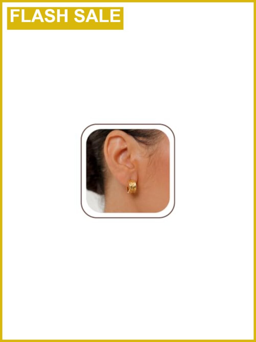 Chunky Gold Plated Huggie Hoop Earrings Ribbed Statement Minimalist